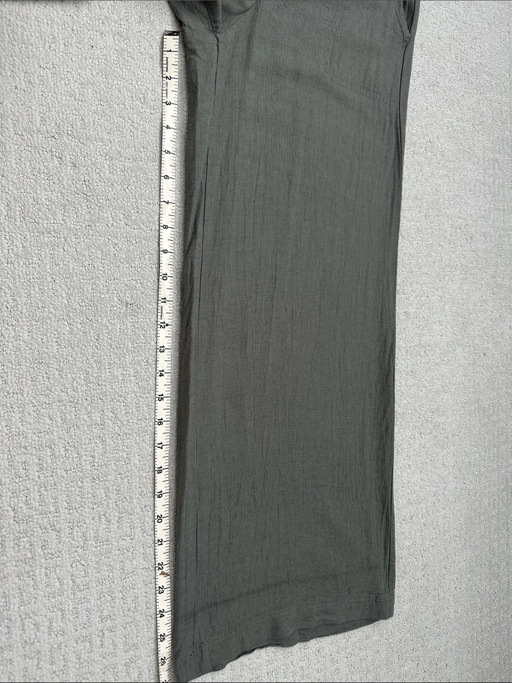 Splendid linen wide-leg pants in olive green elastic waist